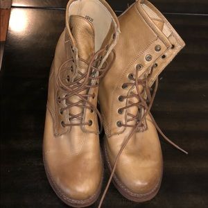 Frye brown veronica combat boots